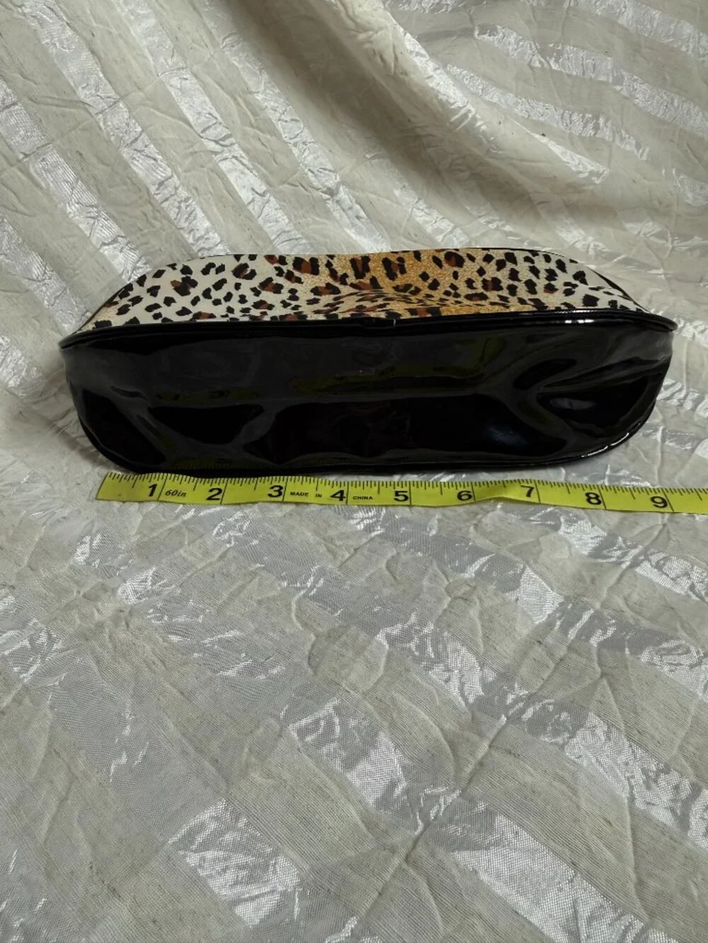 Lancome Leopard Print Cosmetic Bag Makeup Pouch Zip Travel Case